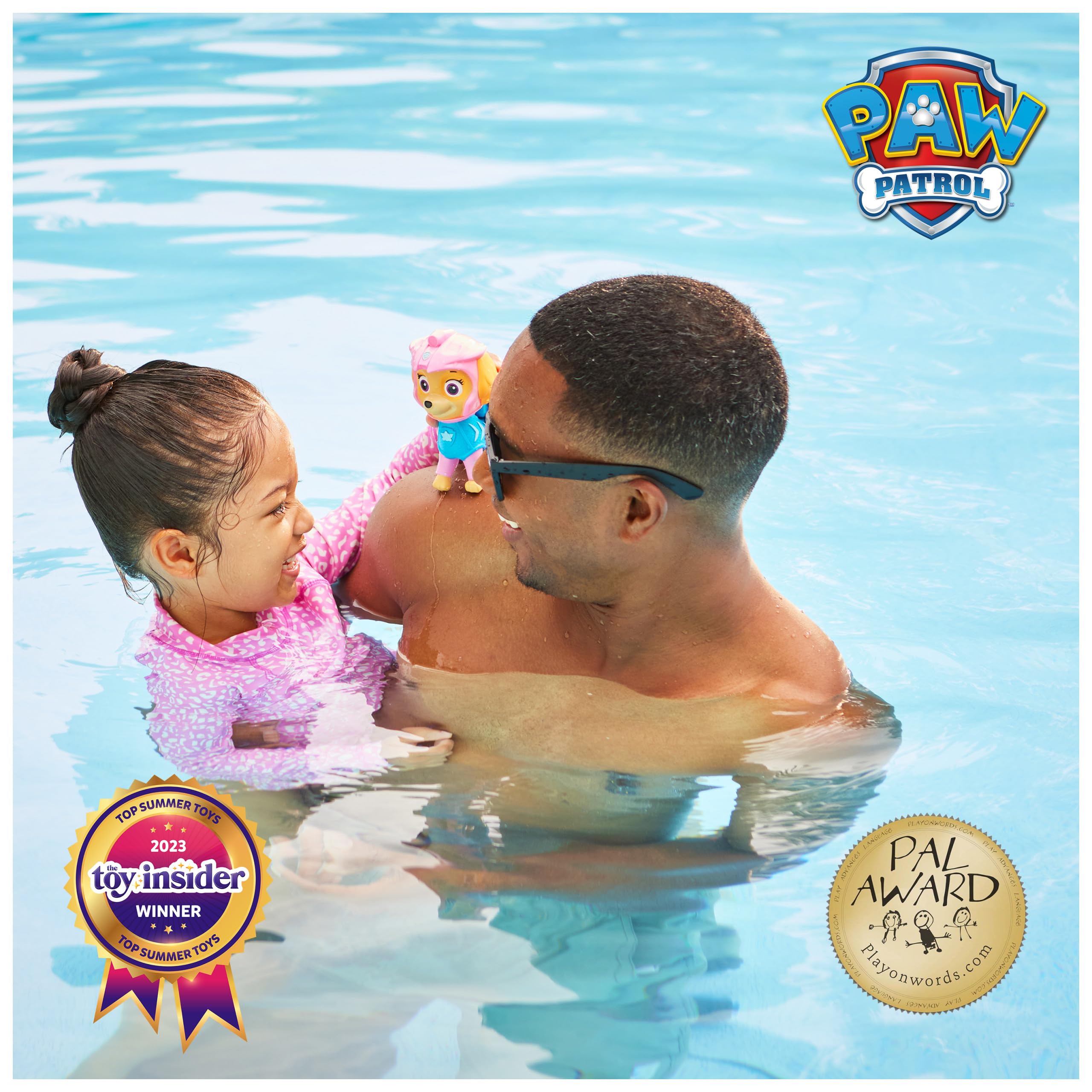 Swimways Paw Patrol AquaPups Skye Swim Huggable, Paw Patrol Toys, Bath Toys & Beach Toys, Floating Water Stuffed Animal for Kids Aged 1 & Up