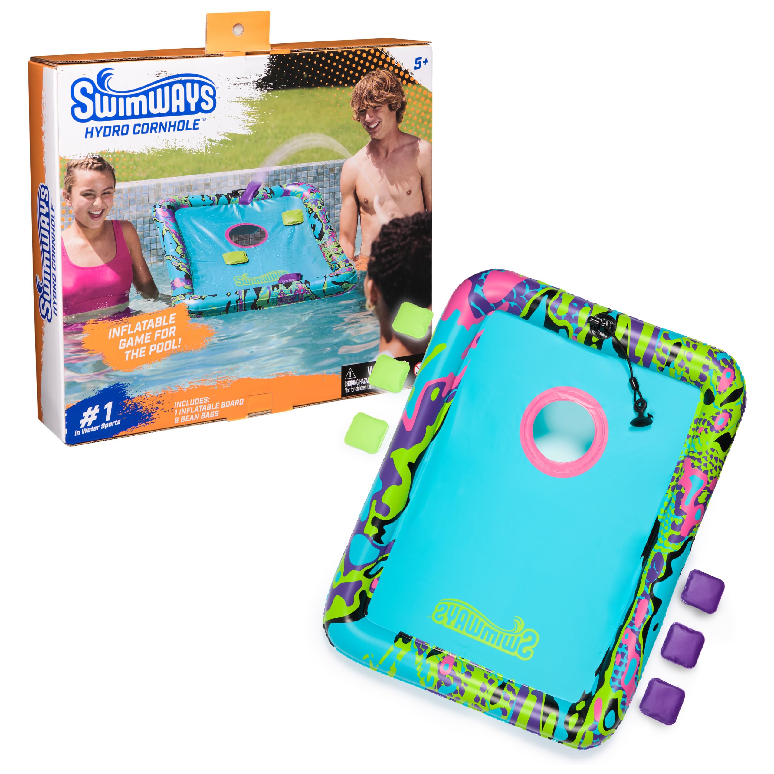 Swimways Hydro Hockey Inflatable Water Floating Table Hockey Set