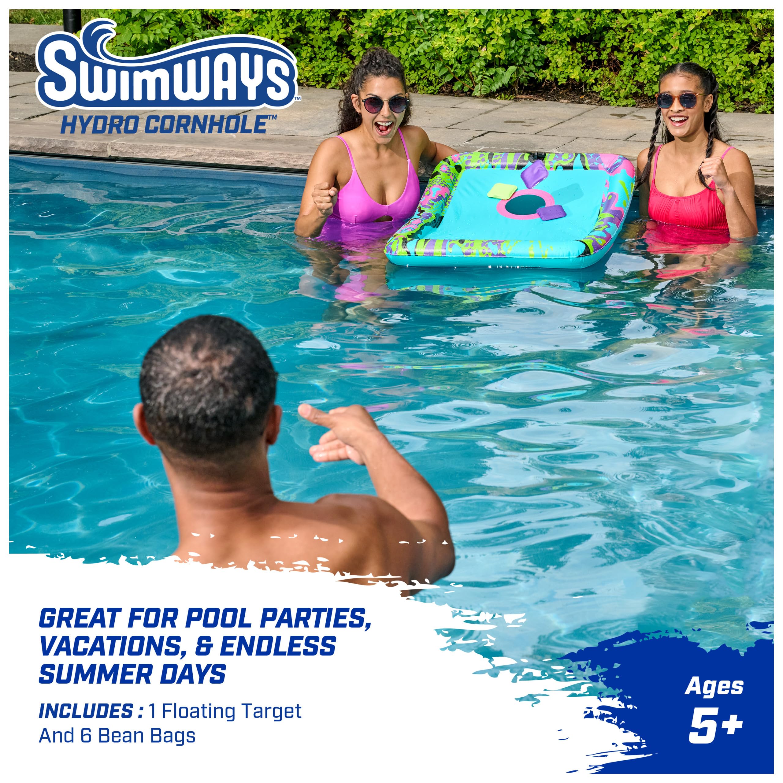 Swimways Hydro Hockey Inflatable Water Floating Table Hockey Set