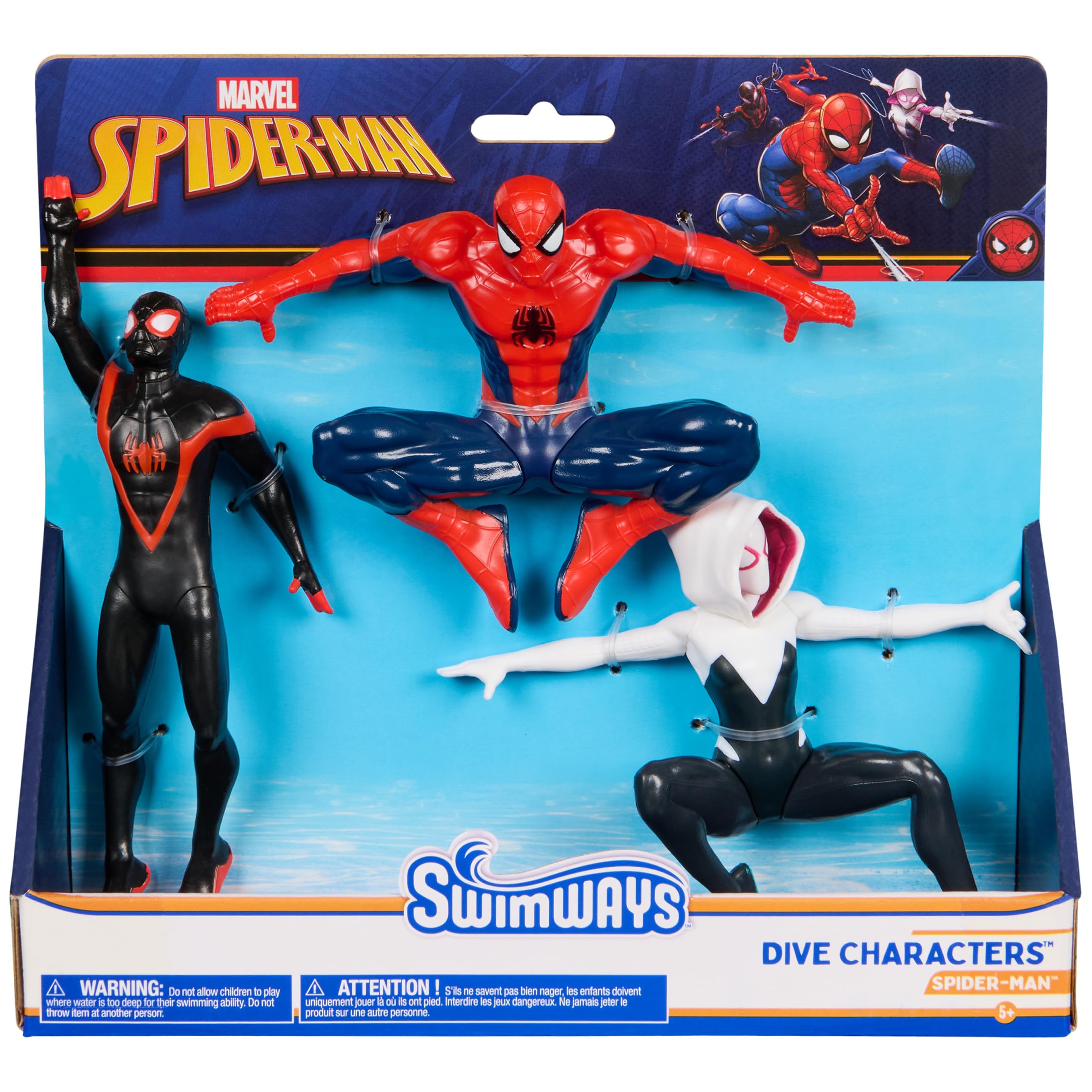 Swimways Marvel Spidey Dive Characters 3-Pack, Swimming Pool Accessories & Kids Pool Toys, Pool Party Supplies & Water Toys for Kids Aged 5 & Up