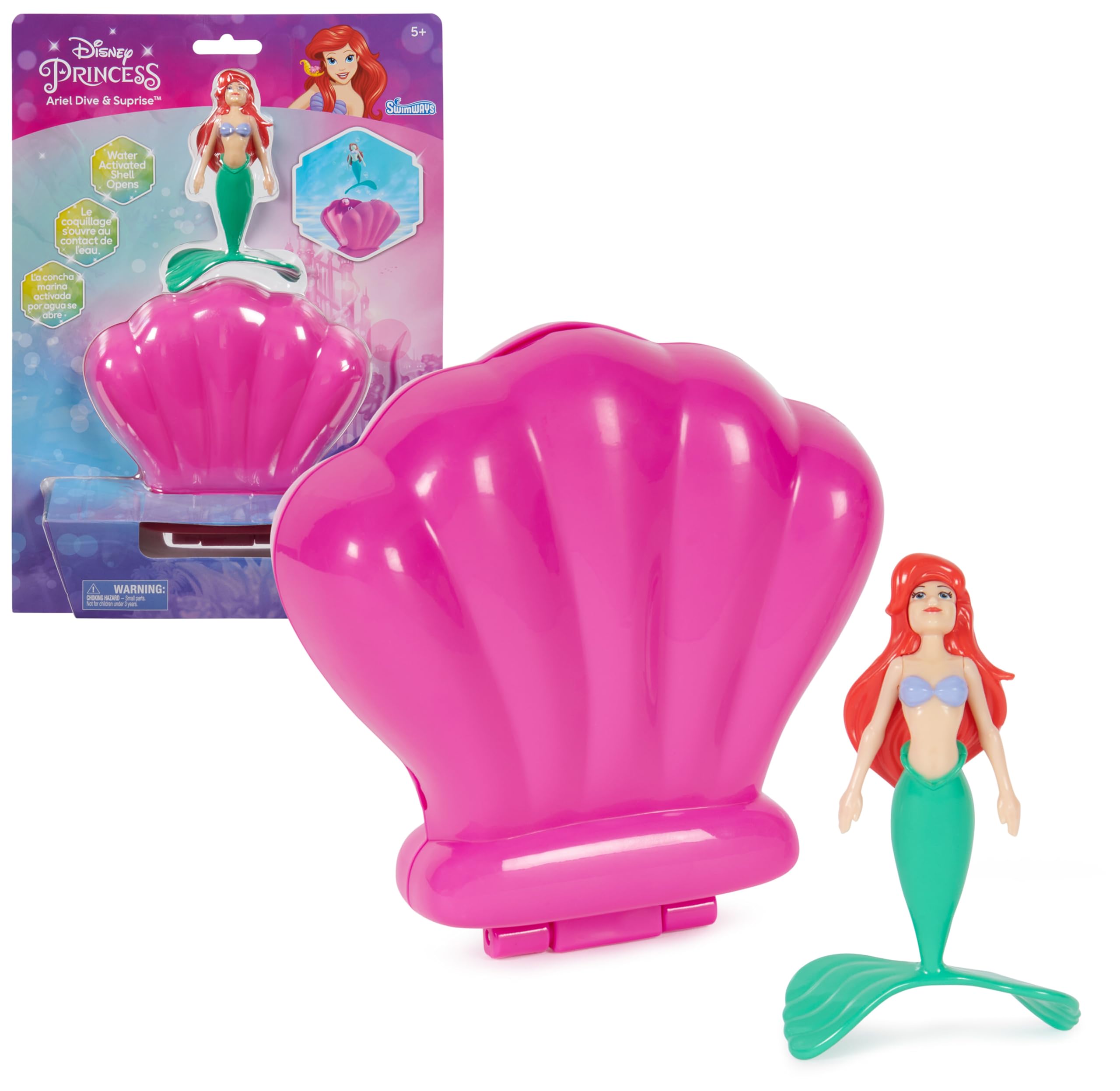 SwimWays Disney Princess Ariel Dive N Surprise, Swimming Pool Accessories & Kids Pool Toys, Little Mermaid Party Supplies