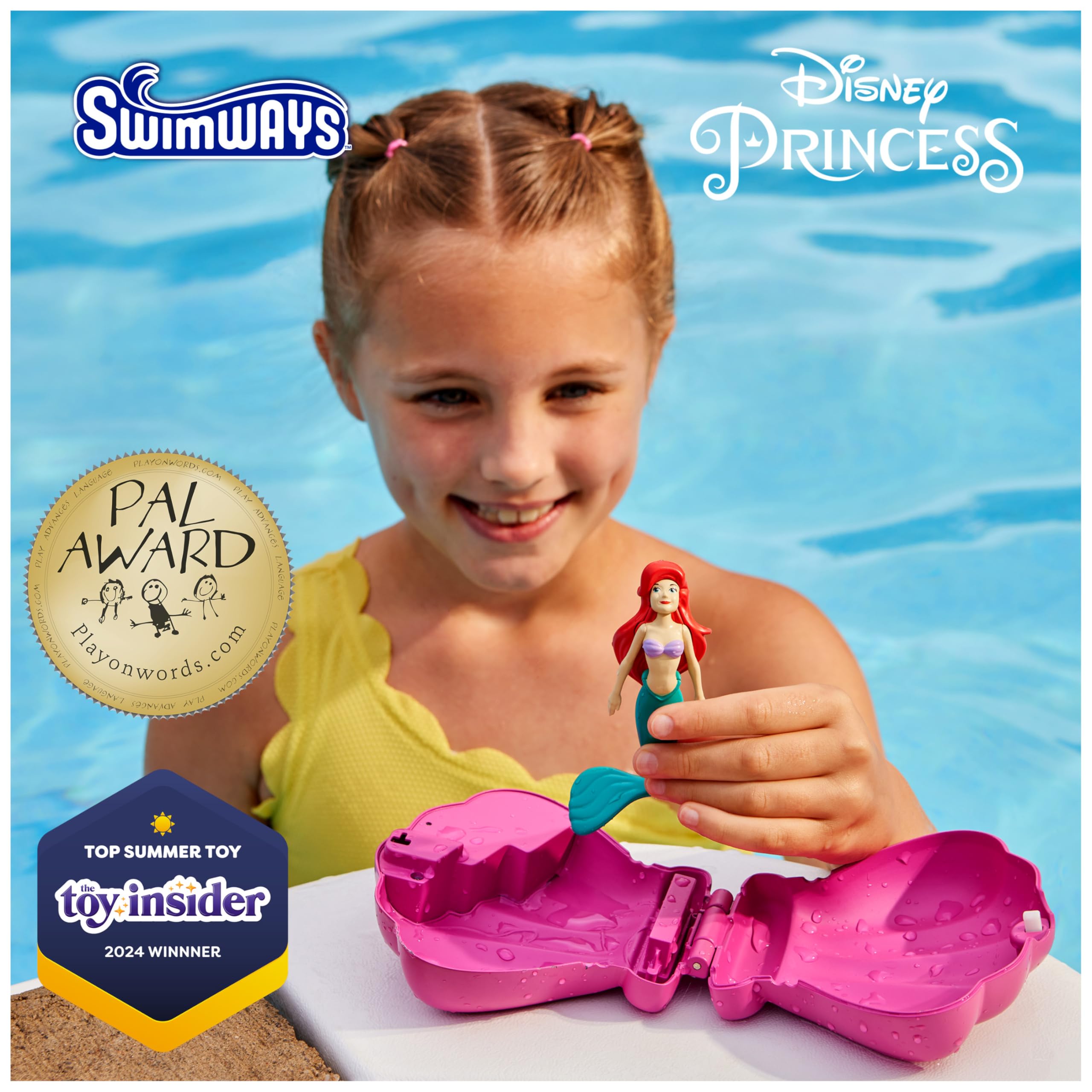 SwimWays Disney Princess Ariel Dive N Surprise, Swimming Pool Accessories & Kids Pool Toys, Little Mermaid Party Supplies