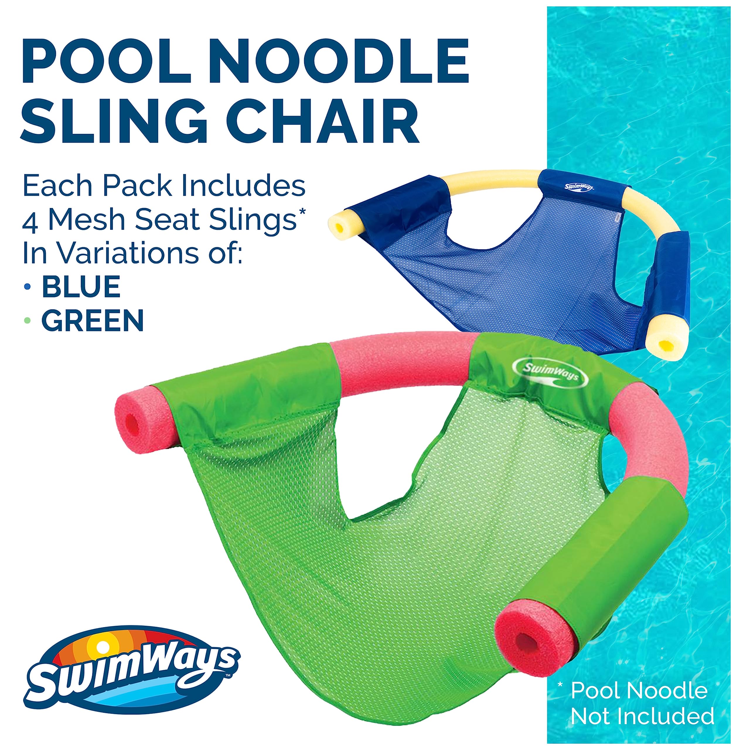 SwimWays Noodle Sling - Floating Pool Chair (Styles and Colors May Vary)