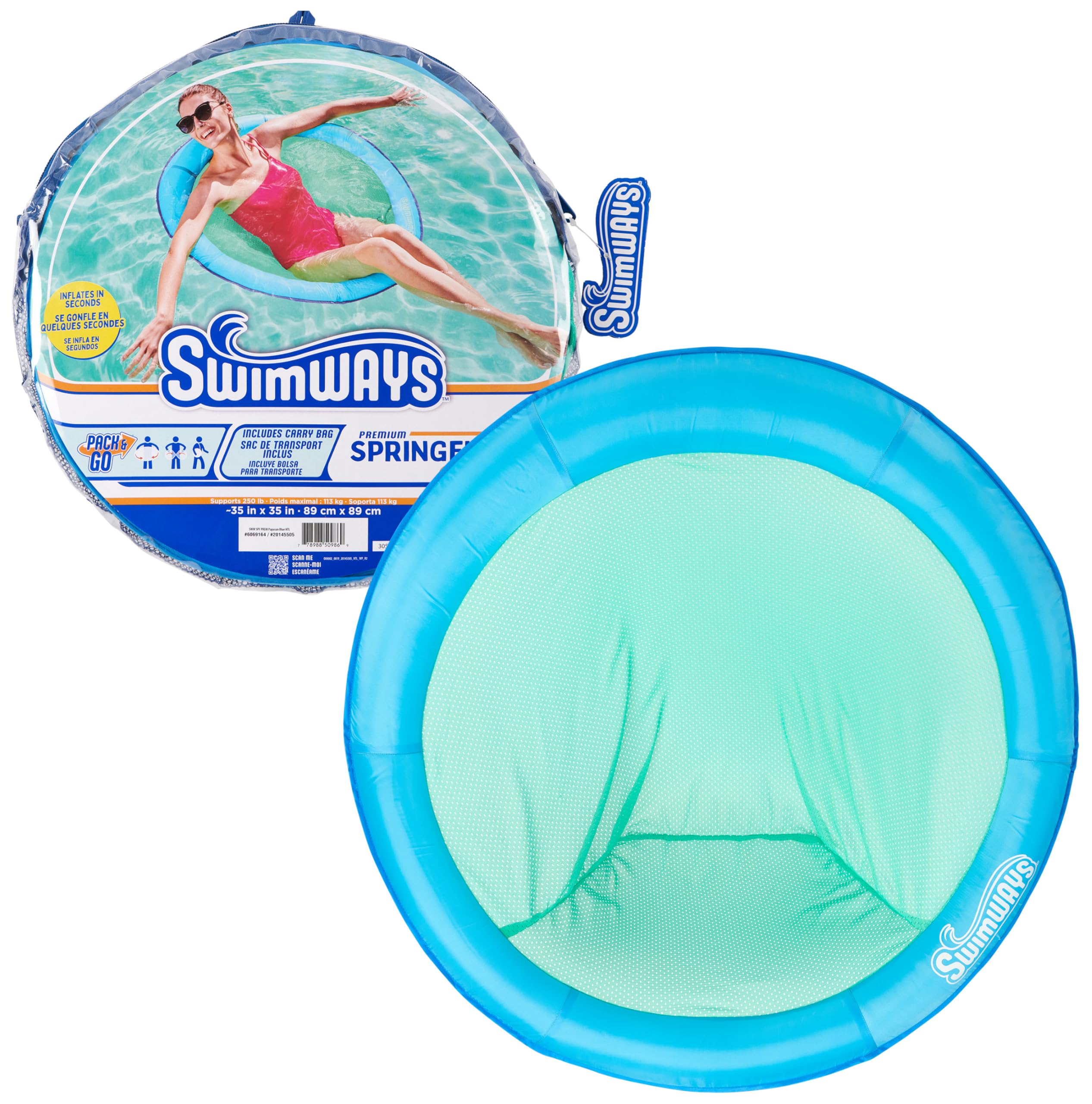 SwimWays Spring Float Papasan Pool Lounger for Swimming Pool