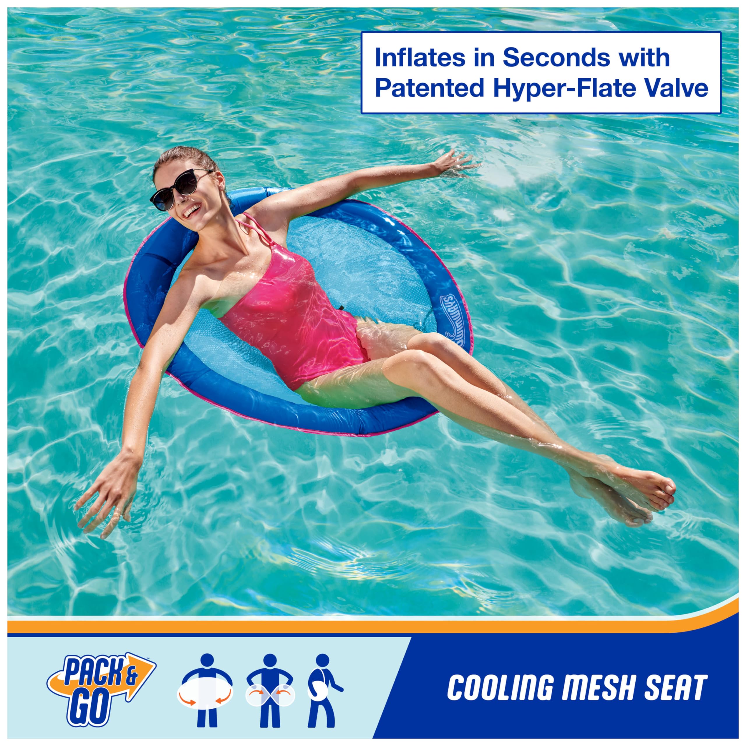 SwimWays Spring Float Papasan Pool Lounger for Swimming Pool