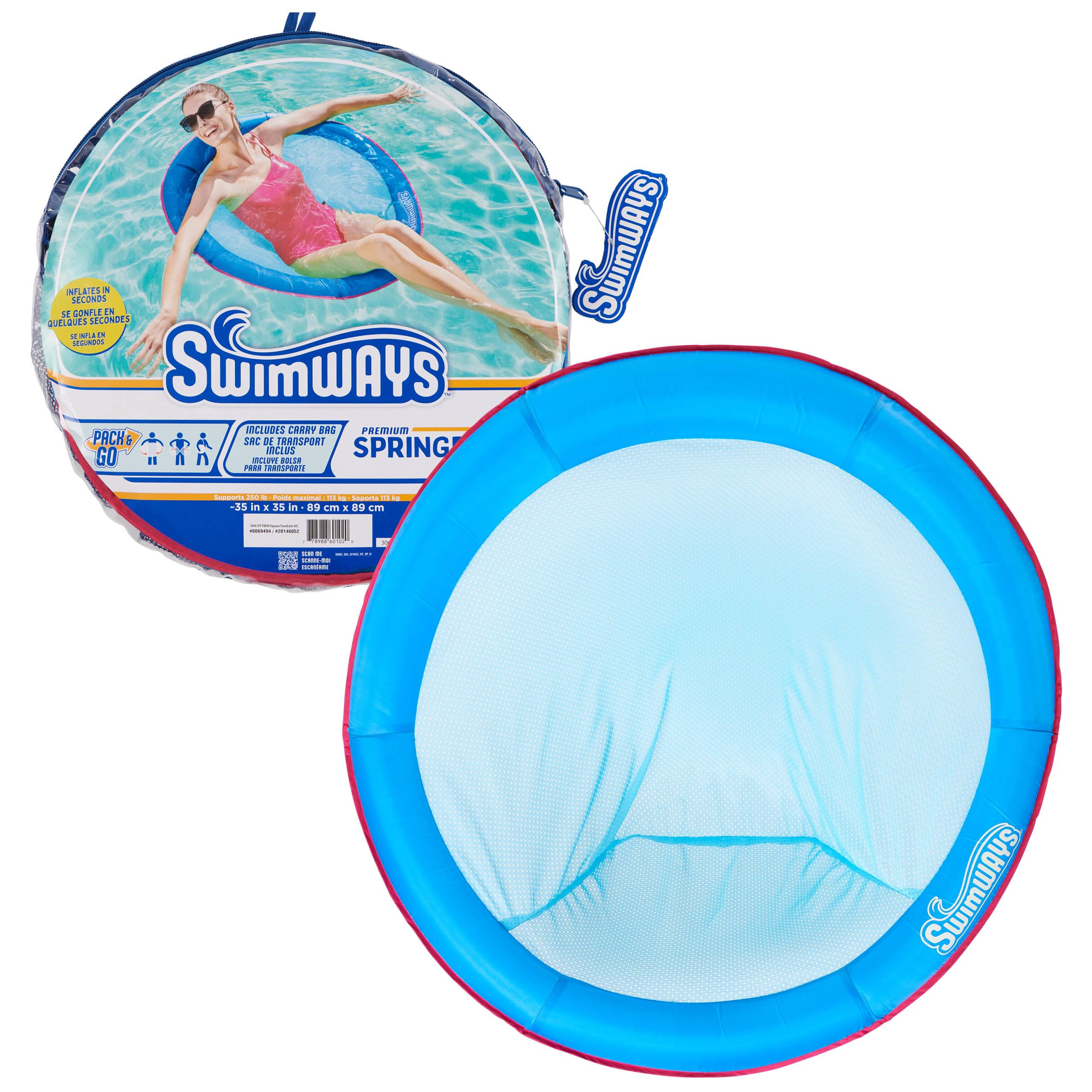 SwimWays Spring Float Papasan Pool Lounger for Swimming Pool