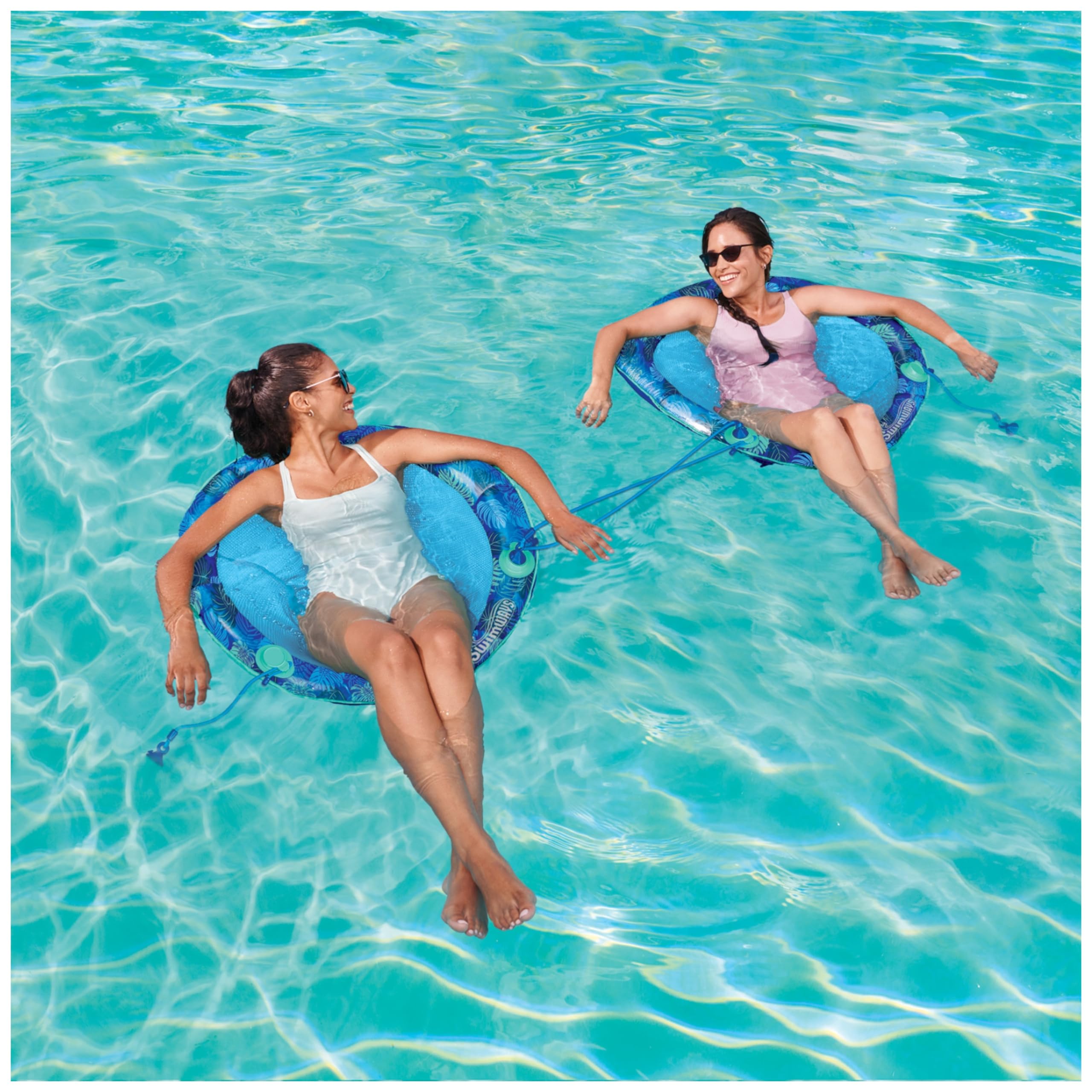 Swimways Elite Spring Float Papasan Pool Lounger, Inflatable Pool Floats Adult with Fast Inflation, Pool Lounge Chair for Adults up to 250 lbs