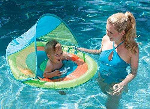 Swimways Baby Spring Float, Baby Pool Float with Canopy & UPF Protection, Swimming Pool Accessories