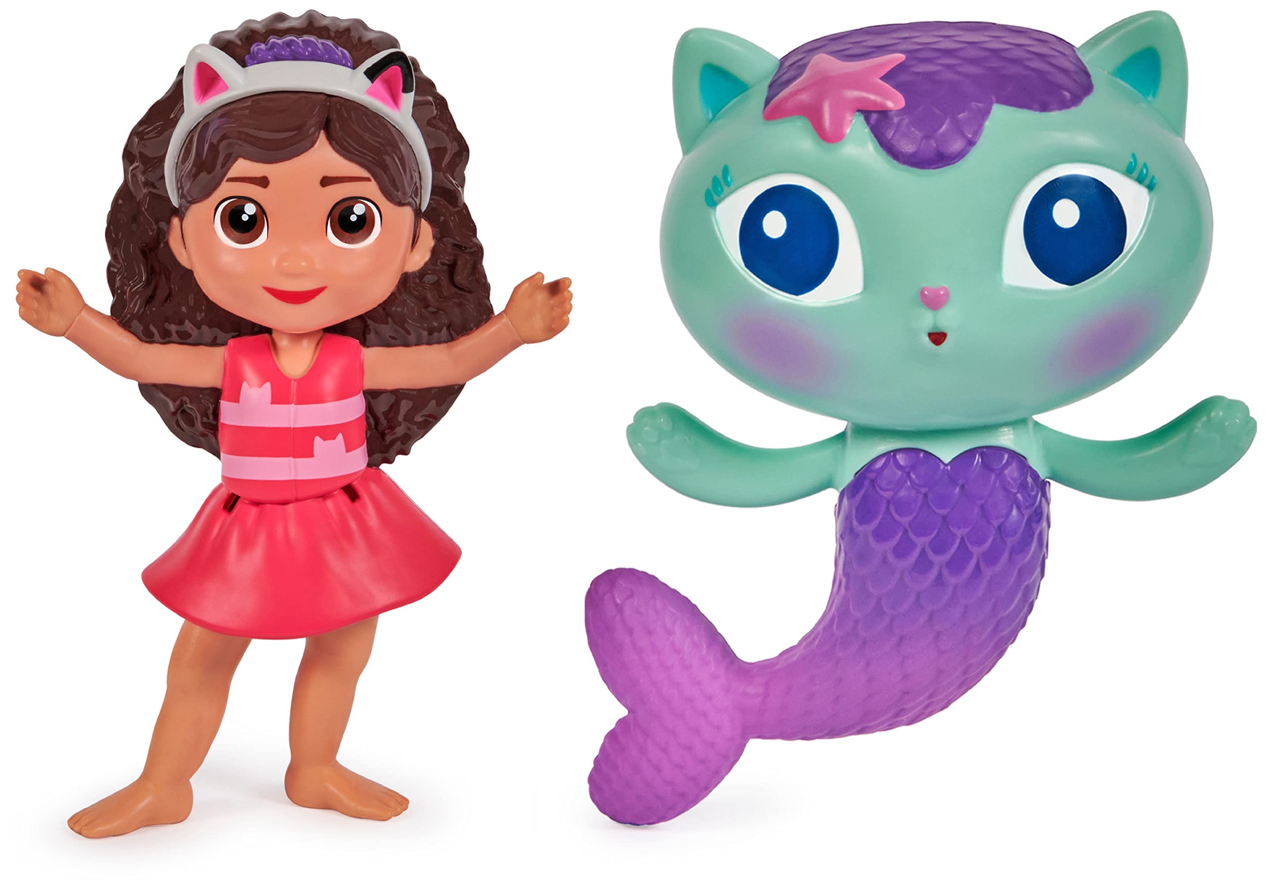 SwimWays Gabby’s Dollhouse Floatin' Figures, Swimming Pool Accessories & Kids Pool Toys, Party Supplies & Water Toys for Kids Aged 3 & Up, Gabby & Mercat 2-Pack