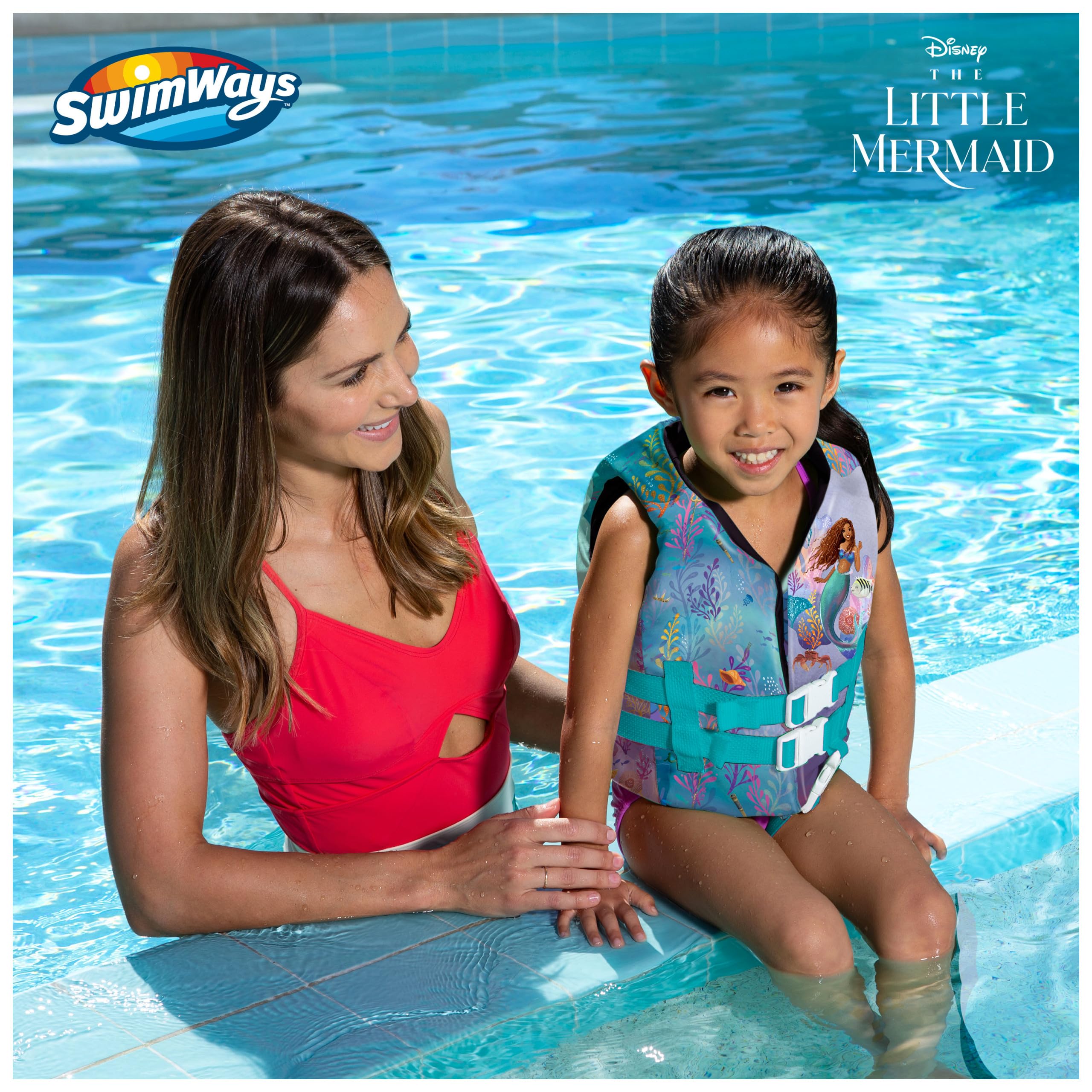 Swimways The Little Mermaid Inflatable Water Boat Vehicle, Inflatable Pool Floats and Kids Pool Toys, Little Mermaid Pool Party Supplies for Kids Aged 3 & Up