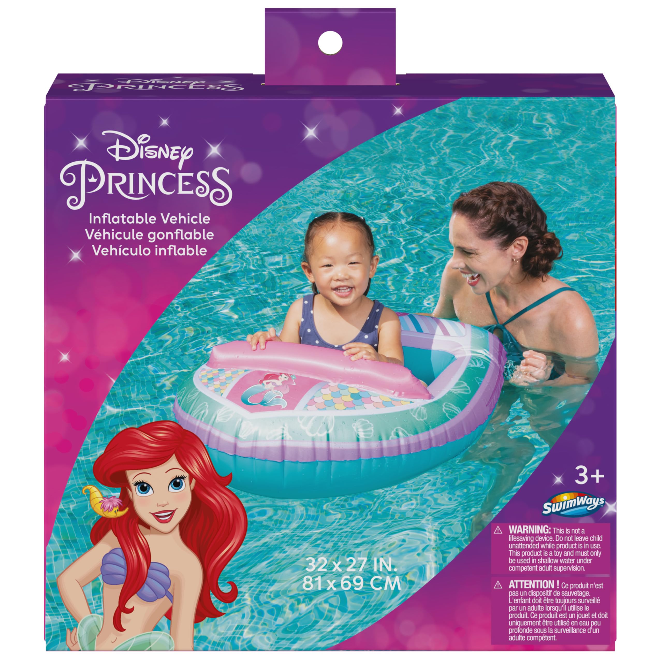 SwimWays Disney Princess Ariel Dive N Surprise, Swimming Pool Accessories & Kids Pool Toys, Little Mermaid Party Supplies