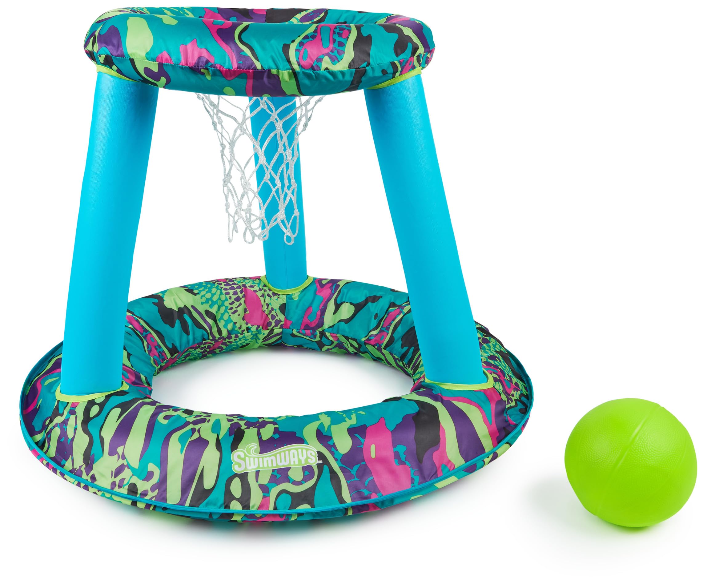SwimWays Hydro Spring Hoops, Pool Toy, Inflatable Pool Game Basketball Set