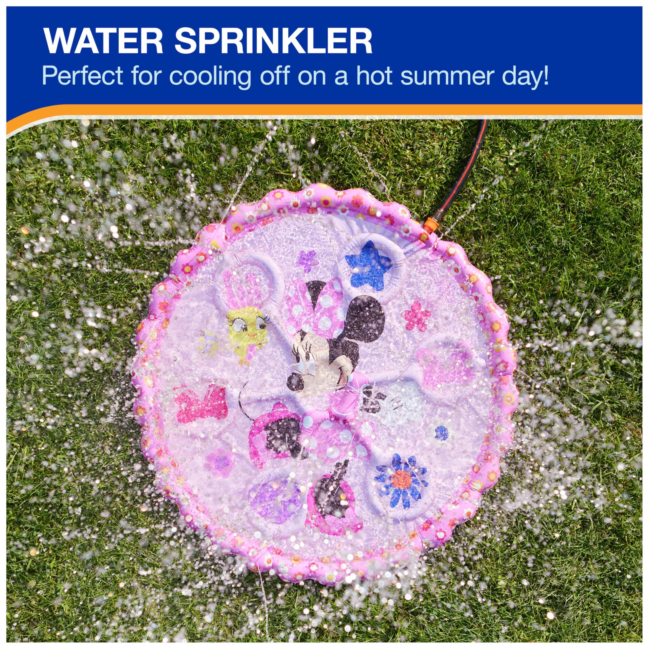SwimWays Minnie Mouse Splash Mat, Kids Splash Pad & Outdoor Toys, Minnie Mouse Party Supplies Water Toys for Kids Aged 1 & Up